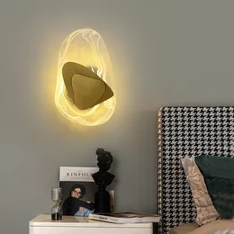 Gold Black Modern LED Wall Lamp For Living Study Room Bedside Bedroom Aisle Corridor Fixture Dimming Lamps Indoor Lighting