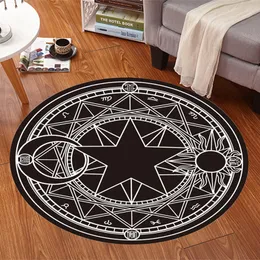 Cartoon Moka Girl Sakura Magic Array Carpets Non Slip Round Variety Sakura Lovely Cloakroom Mat hot sale EEF3902