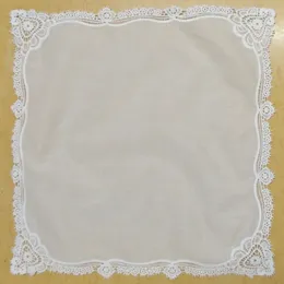 Set di 12 Tessili per la casa Fazzoletto da sposa 12 "x 12" Cotton Ladies Hankies Adulti Donne Hanky Regali per feste Pizzo all'uncinetto ricamato