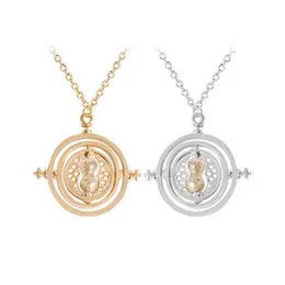 24 Pcs/Lot Selling 3.5 cm Diameter Time Turner Necklace Movie Jewelry Rotating Hourglass Pendant Bulk Wholesale 220121