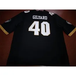 2324 UCF Knights Eriq Gilyard #40 Real Full Embroidery College Jersey Size S-4XL eller Custom något namn eller nummer Jersey