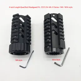 2 kinds of 4 inch Length Short Quad Rail Handguard Picatinny Mount System Black Color Anodized Free Shipping