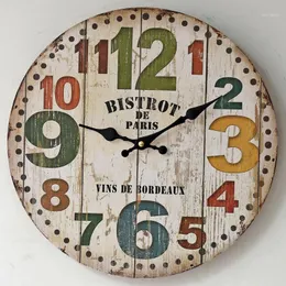 ساعات الحائط الزخارف الفنية على مدار الساعة مع أرقام عربية ملونة صامتة غير محسوبة تعمل في غرفة المعيشة مطبخ 1
