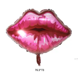 NewValintin's Day Свадебные украшения поцелуй меня губы алюминиевая пленка шар красная помада губы RRD12854