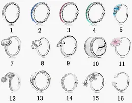 Damen-Eheringe aus 925er-Sterlingsilber, Zirkonia, Diamanten, für Pandora-Stil, Magnolien-Ring, offener Taubenei-Emaille-Ring, Verlobungsring für Damen, Geschenk mit Originalverpackung