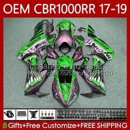 Honda CBR 1000 CBR1000 RR CC 2017-2019 녹색 상어 인젝션 Bodywork 75no.157 CBR 1000CC 1000RR CBR1000RR 17 18 19 CBR1000CC 2017 2018 2019 OEM 페어링