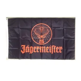 Flaga Jagermeister Wysokiej Jakości 3x5 FT Wino Banner 90x150cm Festiwal Party Prezent 100D Poliester Kryty Outdoor Drukowane flagi i banery