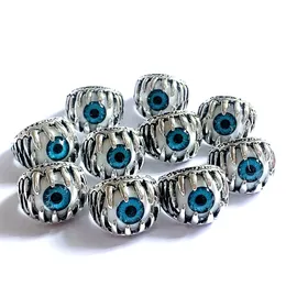 Bulk lots 24pcs Devil's eye cool alloy rings mix eyeball men women charm gifts gothic punk jewelry wholesale