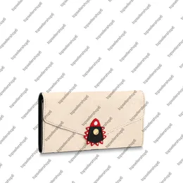 M69514 M69698 CRAFTY SARAH envelope WALLET canvas real Cowhide-leather women men cash card coin zipper wallet purse bag
