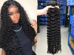 Snabb leverans 100% Virgin Obehandlat Human Hair Brazilian Deep Wave Curly Hiar Bundles Högkvalitativ grossistpris