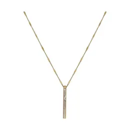 2021 New Exquisite Titanium Steel Shell Bar Necklace 18K Gold Plated Bar Pendant Necklace