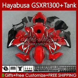 OEM Body + Tank för Suzuki Hayabusa GSXR 1300CC GSXR-1300 1300 CC 1996 2007 74NO.51 GSX-R1300 GSXR1300 96 97 98 99 00 01 GSX R1300 02 03 04 05 06 07 Fairing Kit Glansig röd