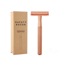Dubbelkant Säkerhet Razor Premium Wet Shaving Classic Metal Manual Shavers Mens Rakning Högkvalitativ Metal Razor