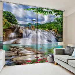 Foto natur landskap vattenfall gardin 3d fönster gardiner för vardagsrum sovrum 3d gardin tyg