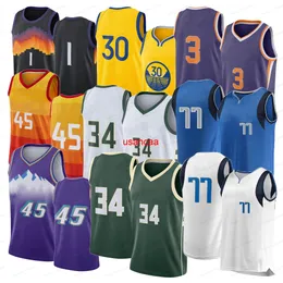 2021 New Booker Jersey Paul Doncic Curry Giannis Antetokounmpo Jayson Mitchell Basketball Jersey