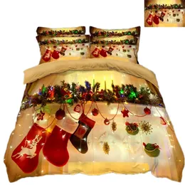 Yatak Giysileri 3D Housse de Couster California Kral Twin Tam Kral Kraliçe Çarşaf Nevresim Yastık Yastık Noel Dekore 201022