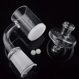 Científico conjunto 4 milímetros branco opaco inferior Quartz Banger prego Flat Top 10 milímetros 14 milímetros 18 milímetros Com Vidro UFO Carb Cap Luminous Terp Pérola Bola