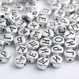 Hisenlee 4x7mm 300st Random Russian Letters Round Bead Alphabet Akrylpärlor för handgjorda DIY -smycken som gör Y200730