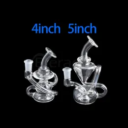 Mais recente dois estilos Reciclador de vidro Dab Rigs Bongos 4.0 / 5.0 polegadas taça de água Bong Limpar plataformas petrolíferas Heady