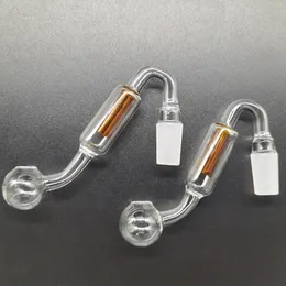 Partihandel Glasolja Brännare Vattenrör Tjocklek Dubbelskikt Filterkokare 14mm Man för Bong Oil Dab Rig