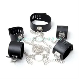 Связывание рабства шея воротник для запястья набор наручников для наручников для ног манжеты SM # 65
