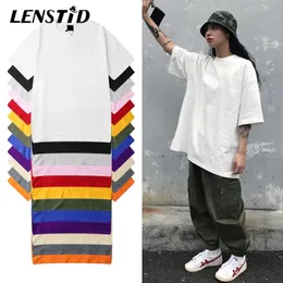 Lenstid Harajuku Plain T Shirt 2020 여름 100 % 코튼 남성 화이트 Tshirt Streetwear 캐주얼 기본 짧은 소매 티셔츠 탑스 티셔츠 LJ200827