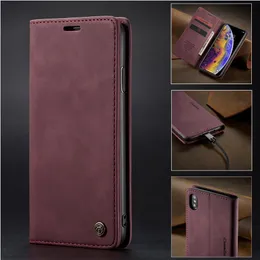 Samsung için Caseme Manyetik Kılıf S10 S10 Plus S9 S8 Deri Flip Cüzdan Kapağı İPhone 12 Mini 11 Pro 6 7 8 Plus X XR XS MAX