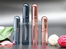 Top Quality 6 ml Garrafa 12ml Mini Perfume atomizador de spray vazia garrafas de viagem recarregáveis ​​6 cores de Luxo Grandes presentes para as Mulheres