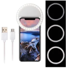 LED Selfie'nin Işık için Iphone 12 XR XS Max Evrensel Selfie'nin Lambası Cep Telefonu Mercek Taşınabilir Flaş Yüzük İçin Samsung S20 Huawei P40 2021