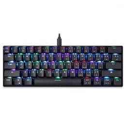 Motospeed 61 Механическая клавиатура RGB BATERLIGHT 61-ключ Blue/Black Switches Gaming клавиатура 2 мс Скорость отклика All-Ghost Keys1