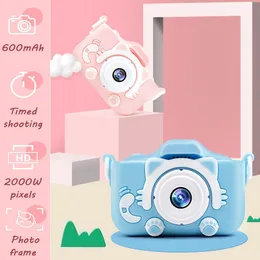 Barnens mini digitalkamera HD-skärmkamera Video Toy 20 miljoner Pixel Kids Cartoon Gullig kamera Utomhusfotografi LJ201105