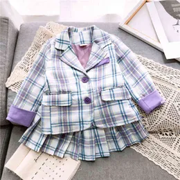 Gooporson Jesień Dzieci Ubrania Dziewczyny Moda Koreański Platforma Płaszczeniowa Spódnica Cute Little Drużyn Odzież Ustaw Dziewczyna Outfits G220310