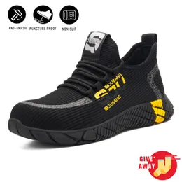 Men Breathable Steel Toe Anti-smashing Safety Shoes Light Weight Puncture Proof Safety Boots chaussure de securite pour homme Y200915