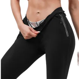 Sauna terno suor leggings calças para perda de peso zíper jaqueta calça com bolso corpo inteiro ginásio fit wear treino camisa sportwear 220307