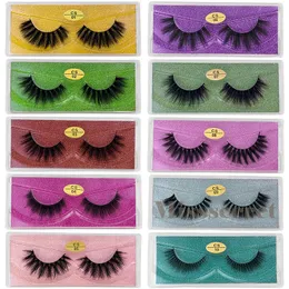 3D Mink Ögonfransar CS-serien Naturligt utseende Långa Fulls Strip Lash 10 stilar Faux lösögonfransar Mjuka Tjocka Wispy Fake Eyelash Makeup Ögonfransar Förlängningsverktygssats