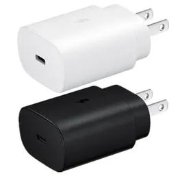 Введите с Wall Charger 25W Super Fast Charge Eu США Ac Главная Путешествия Стена Зарядные устройства Адаптер питания для Samsung Galaxy Note 10 Plus S10