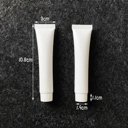 100pcs 20g Empty white Soft Refillable Plastic Lotion Tubes Squeeze Cosmetic Packaging, Facial cream screw cover hose