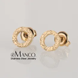 여성을위한 E-Manco Vintage Stainless Steel Earring Round Small Stud Earrings Ladies Safety Pin Earrings Y200323