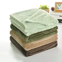 Plush Plaid Blanket Solid Color Blankets For Beds Aircraft Sofa Warm Soft Winter Flannel Fleece Throw Blanket Bedspread Bedsheet 201130