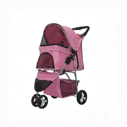 PET STROLLER CAT Dog 3 Wheel Boting Solding Lekka podróżna oddychająca przewoźnik 5603693