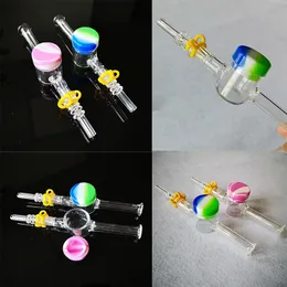 Silicone Nector Collector Kits Keck Clip Mini Hand Smoking Pipes 10,mm 14mm Male Joint Quartz Nail Tip Dab Tools Wax Container