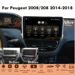 Lettore DVD per auto Android10.0 RAM 4G ROM 64G per Peugeot 2008/208 2014-2018 aggiornamento audio radio stereo multimediale di navigazione a unità hend da 10,1 pollici