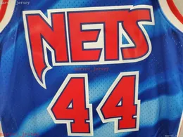 Anpassad sömnad New Jersey Derrick Coleman 44 XS-6XL Mens Throwbacks baskettröjor Billiga män kvinnor ungdom