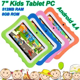 Tablet 7 tum 512MB RAM 8GB ROM AllWinner A33 Quad Core Android 4.4 Barn student tabletter WiFi kamera julklappar med väska