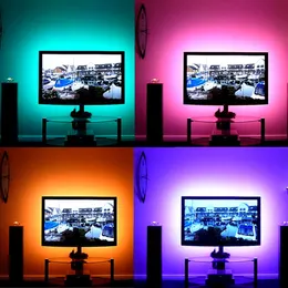 1M-5M DC 5V RGB 유연한 USB LED 스트립 빛 5050 SMD 스팅 IP20 리본 접착 테이프 TV 배경 조명