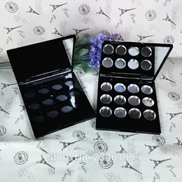 5pcs/lot 12 grids Shiny Black Cosmetic Powder Case with Mirror, DIY Compact for Lip Rouge/Eyeshadow/Lip Cream/Lip Balm