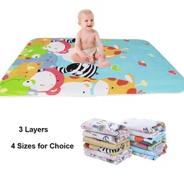 Blöja urinplatta ark madrass byte matta sängkläder baby vattentät återanvändbar spädbarn tecknad bomull blöja omslag 201117