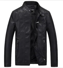 Wholesale- BOYUAN Leather Jacket Leren Jas Heren Chaquetas De Cuero Hombre 2017 Leather Biker Jackets For Men Black Leather Jacket Men B6271