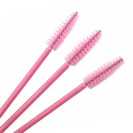 50PCS Disposable Pink Mascara Wands Eyelash Brushes Eye Lash Eyebrow Applicator Cosmetic Makeup Brush Tool Kits