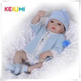 KeIni Body Reborn Dolls 23 tum 57 cm Realistisk handgjord baby dockor pojke mode barn leksak vattentät Boneca modell födelsedagspresent LJ201031